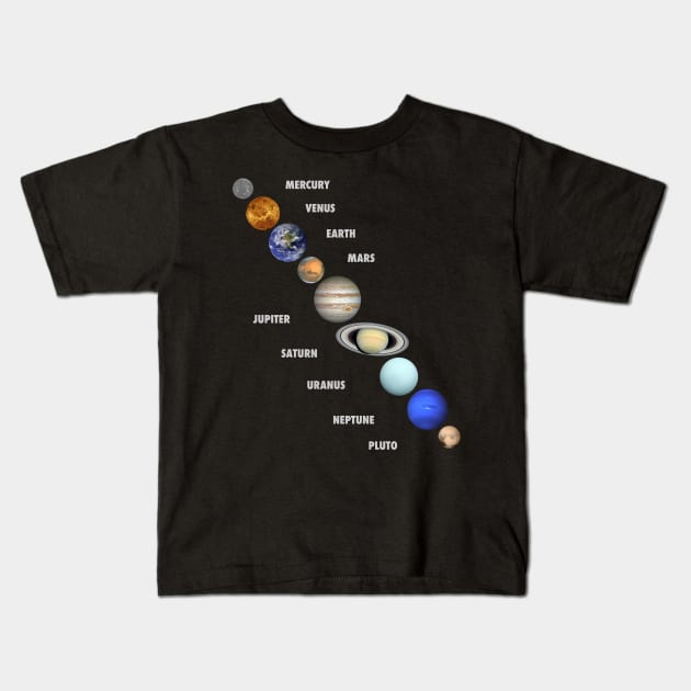 Solar System and Planets Kids T-Shirt by vladocar